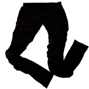 Vintage Y2K Last Exit Seamless Black Leggings RUCHED Womens size 18 - 24